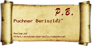 Puchner Beriszló névjegykártya